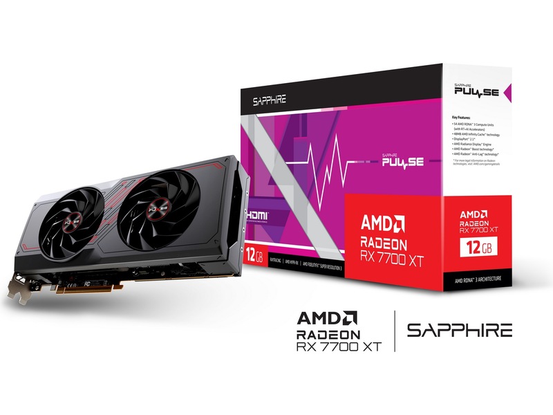 Sapphire PULSE AMD Radeon RX 7700 XT -B-Grade Demo skjermkort