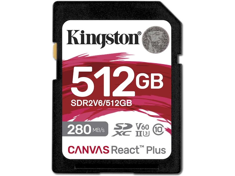 Kingston Canvas React Plus V60 512GB Minnekort til foto & video