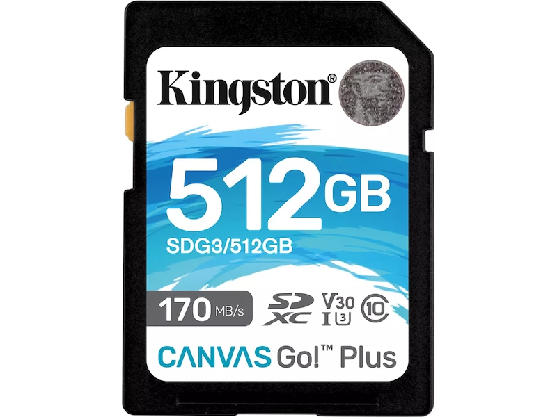 Kingston Canvas Go Plus SDXC 512GB Minnekort til foto & video