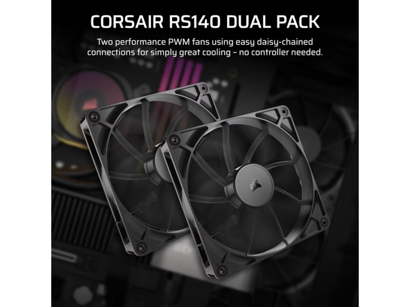Corsair RS140 Vifte 2pk (sort) Vifter