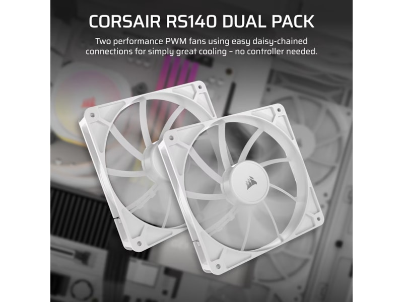 Corsair RS140 Vifte 2pk (hvit) Vifter