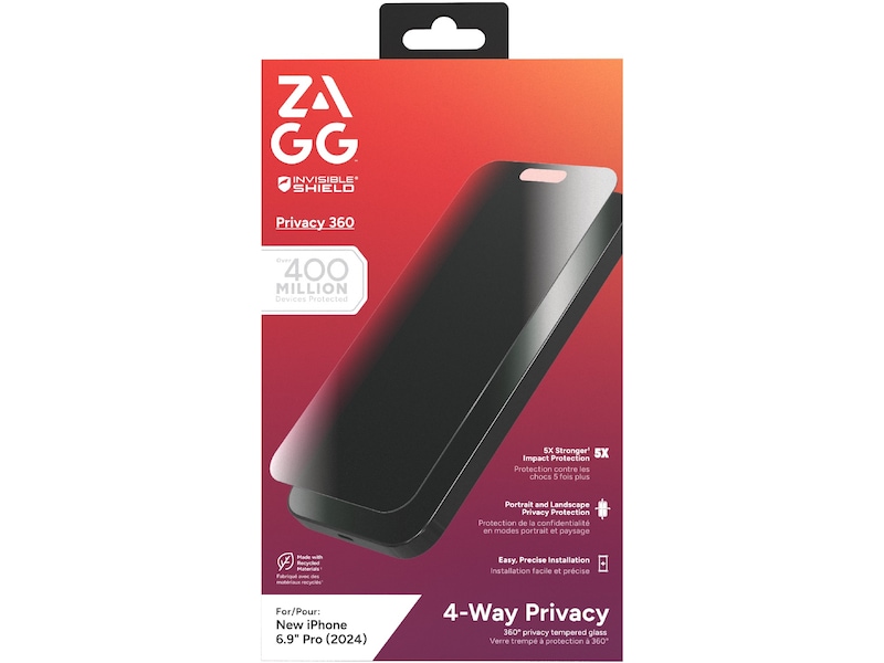 InvisibleShield Glass Elite iPhone 16 Pro Max Privacy 360 Skjermbeskytter Skjermbeskytter