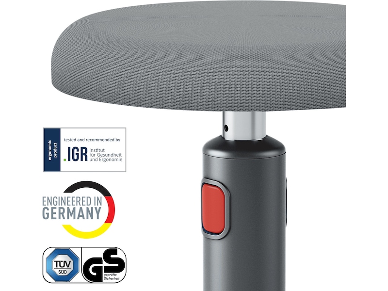 Leitz Ergo Cosy Active Sit Stand Balansestol (grå) Kontorstoler