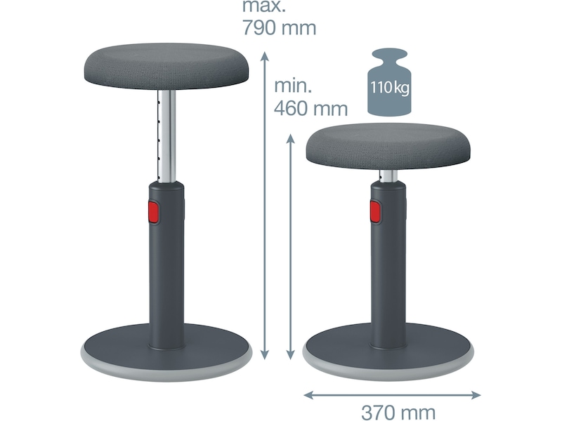 Leitz Ergo Cosy Active Sit Stand Balansestol (grå) Kontorstoler