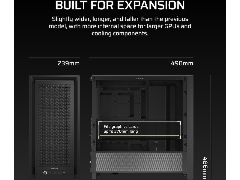 Corsair FRAME 4000D Mid-Tower (sort) Midi tower