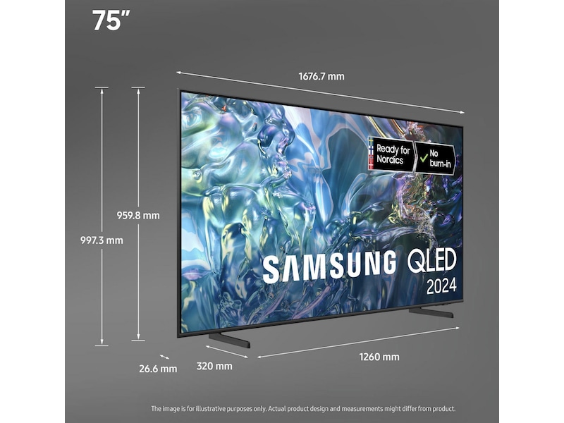 Samsung 75" Q60D QLED 4K TV TQ75Q60D -B-Grade Demo TV/projektor