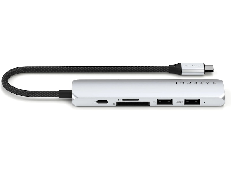 Satechi 6-i-1 Slim Multiport docking (sølv) Dockingstasjon & USB-HUB