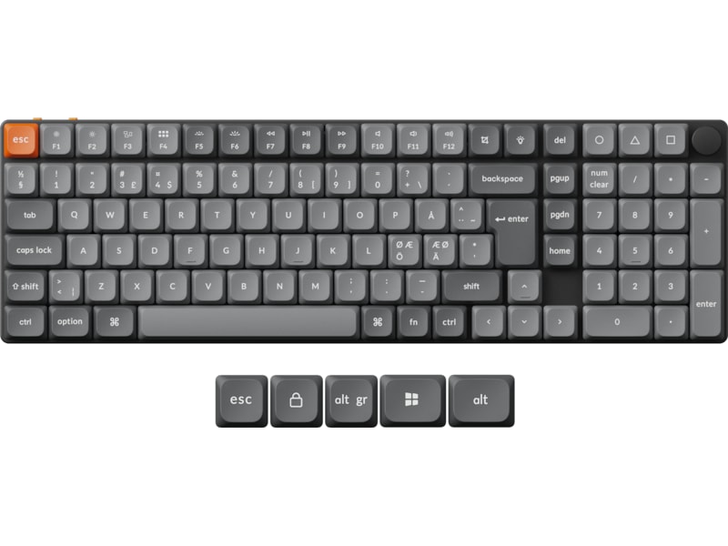 Keychron K17 MAX QMK/VIA Gateron Brown trådløst gamingtastatur Gamingtastatur