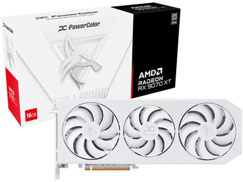 PowerColor Hellhound Spectral AMD Radeon RX 9070 XT (hvit) Skjermkort