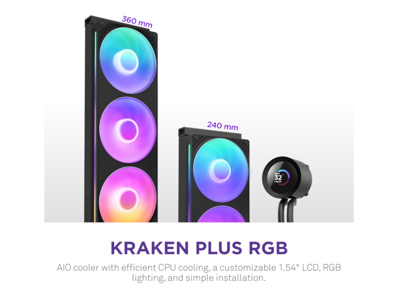 NZXT Kraken Plus 360 RGB Kjøler (sort) CPU - Vannkjøling