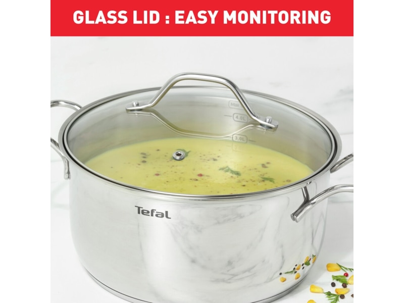 Tefal Intuition 7-delers grytesett i ubelagt rustfritt stål B864S734 Tilbehør til stekeovn og komfyrer