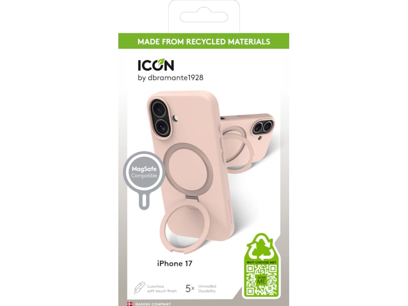 dbramante1928 iPhone 17 Roskilde skinndeksel (pink sand) Mobildeksel