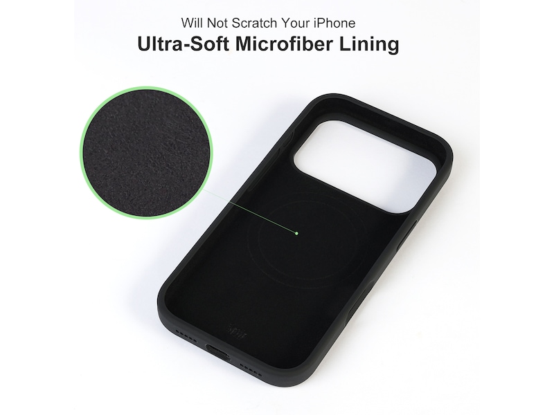 iiglo iPhone 17 Pro Magnetic Silikondeksel (sort) Mobildeksel