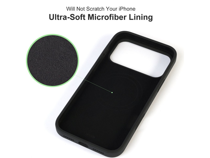 iiglo iPhone 17 Pro Max Magnetic Silikondeksel (sort) Mobildeksel