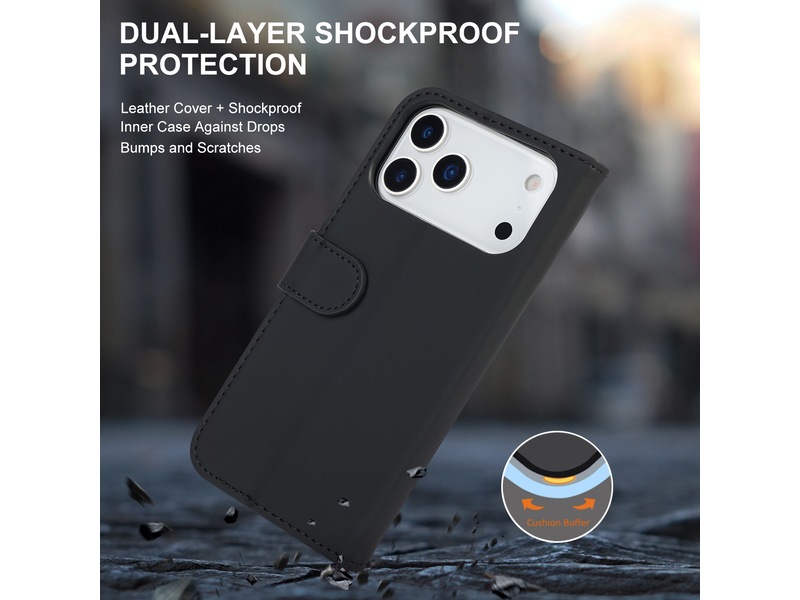 iiglo iPhone 17 Pro Max Lommebokdeksel (sort) Mobildeksel