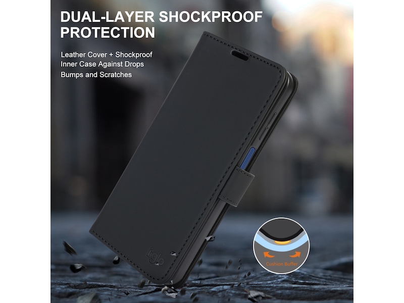 iiglo Galaxy A17 Lommebokdeksel (sort) Mobildeksel