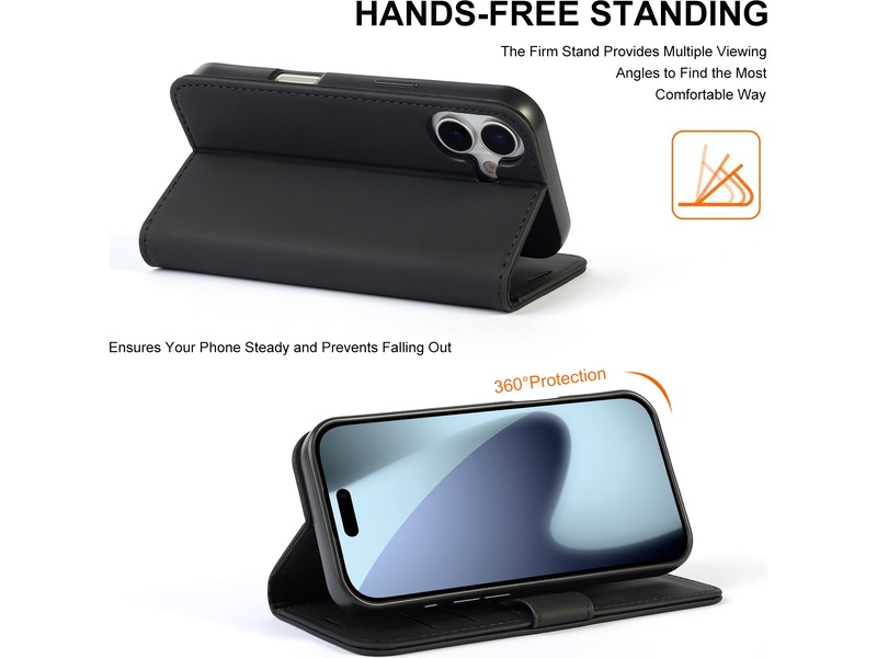 iiglo iPhone 17 Lommebokdeksel (sort) Mobildeksel