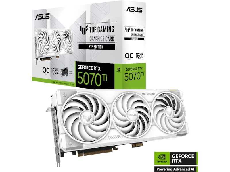 Asus TUF Gaming GeForce RTX 5070 Ti OC (hvit) Skjermkort