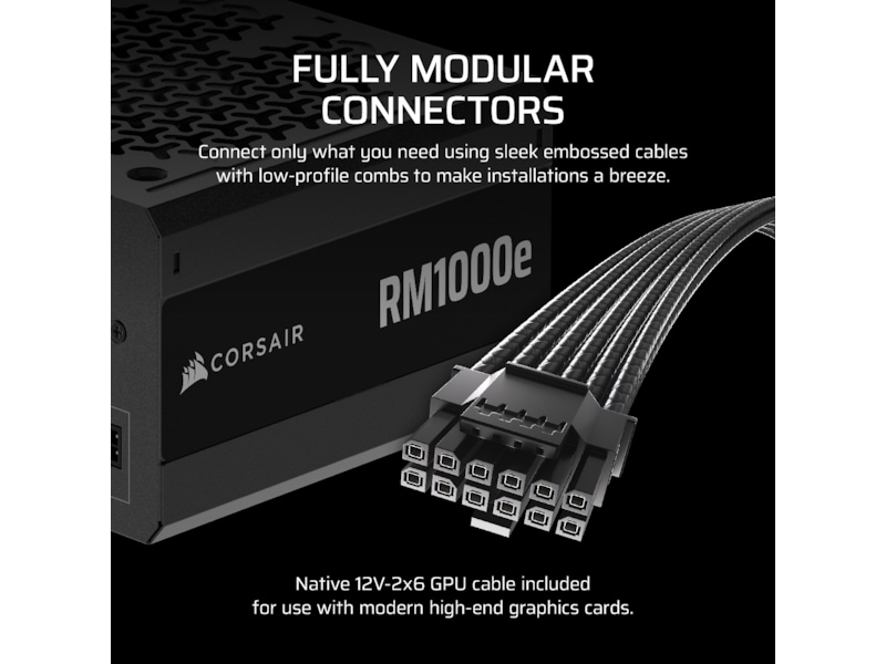 Corsair RMe Series RM1000e PSU (sort) -B-Grade Demo annet i datautstyr