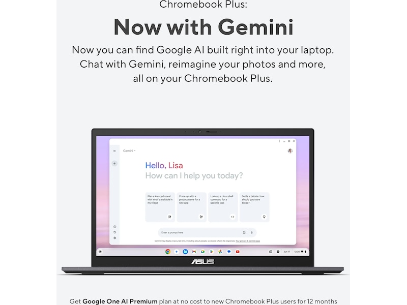 Asus Chromebook Plus CX34 14" FHD (hvit) -B-Grade Demo bærbar PC