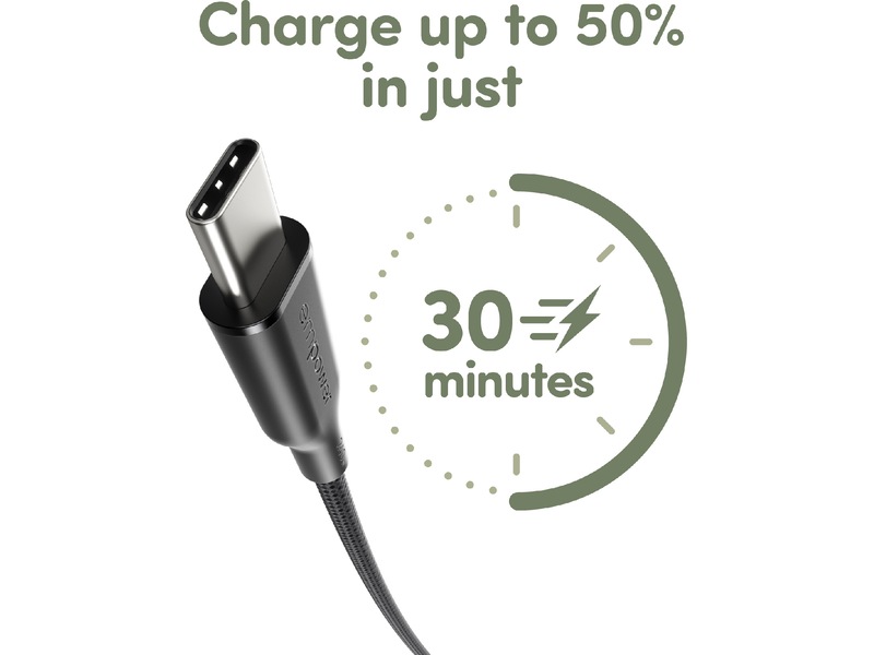 PanzerGlass Racing 240W USB-C kabel, 2m (sort) USB-kabler