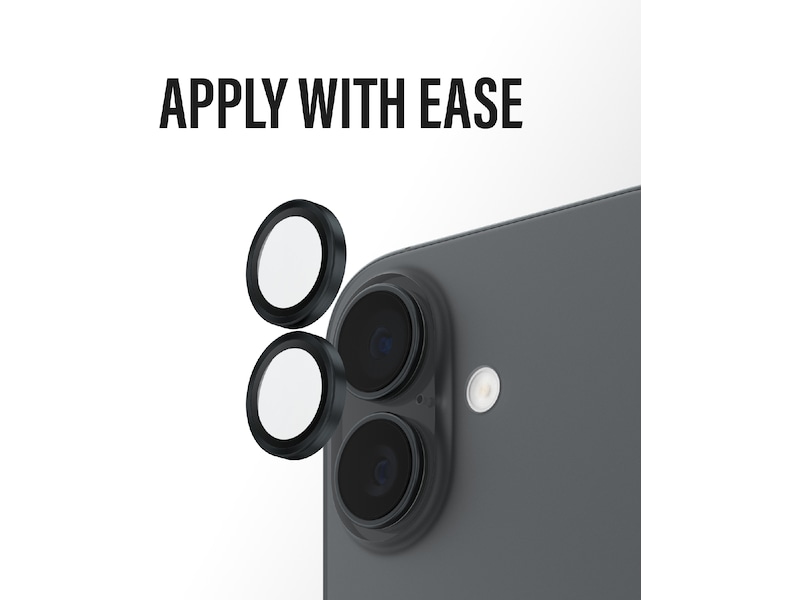 PanzerGlass iPhone 17 / 16 / 16 Plus Hoops Linsebeskytter (sort) Skjermbeskytter