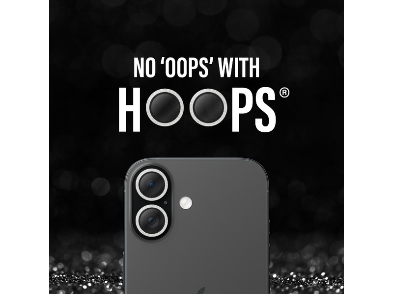 PanzerGlass iPhone 17 / 16 / 16 Plus Hoops Linsebeskytter (glitter silver) Skjermbeskytter