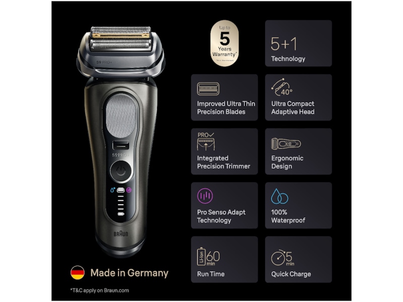 Braun Series 9 PRO+ Elektrisk Barbermaskin 9675CC Barbermaskiner