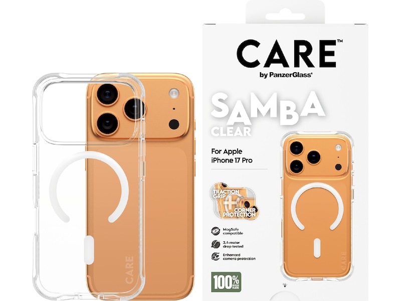 PanzerGlass CARE iPhone 17 Pro Samba Hardcase deksel (gjennomsiktig/hvit) Mobildeksel