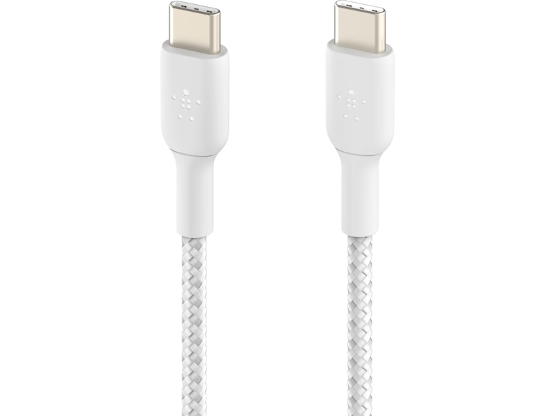 Belkin USB-C Flettet ladekabel 2m, 2-pack (hvit) USB-kabler