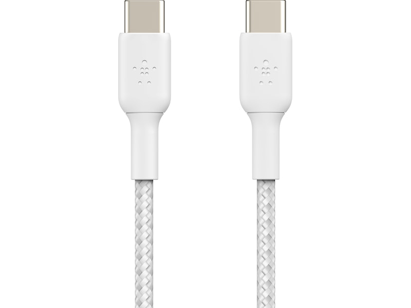 Belkin USB-C Flettet ladekabel 2m, 2-pack (hvit) USB-kabler