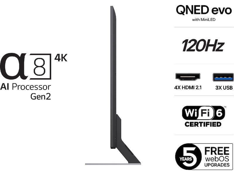 LG 55'' QNED85 evo AI MiniLED 4k Smart TV (2025) 50 - 59 tommer TV