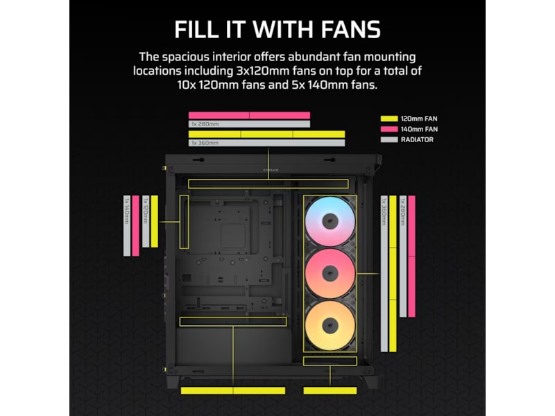 Corsair FRAME 4500X RS-R ARGB Mid Tower (sort) Midi tower