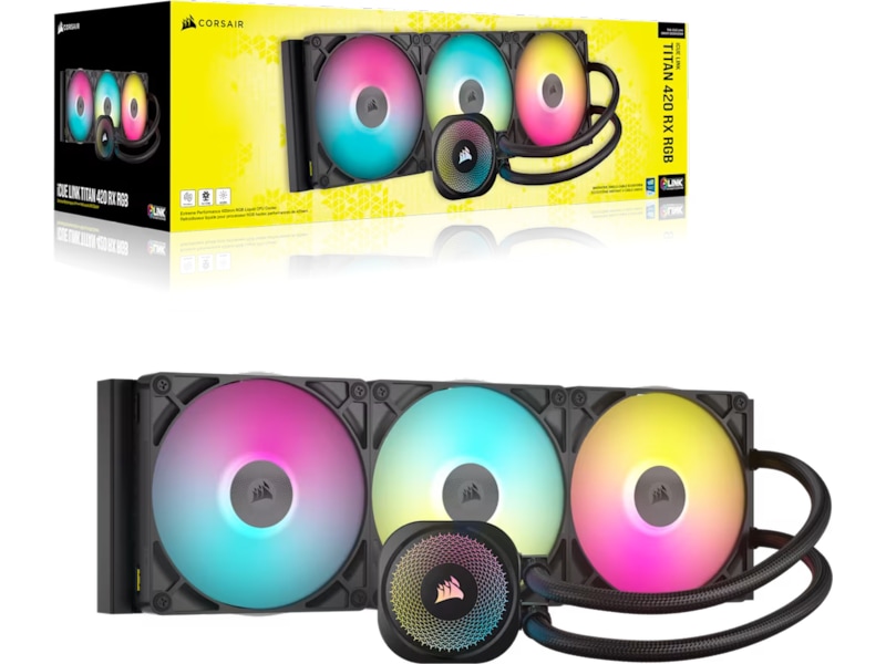 Corsair iCUE LINK TITAN 420 RX RGB AIO Kjøler (sort) CPU - Vannkjøling