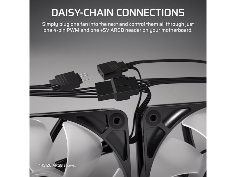 Corsair RS120-R ARGB PWM Reverse Vifte 3pk (hvit) Vifter