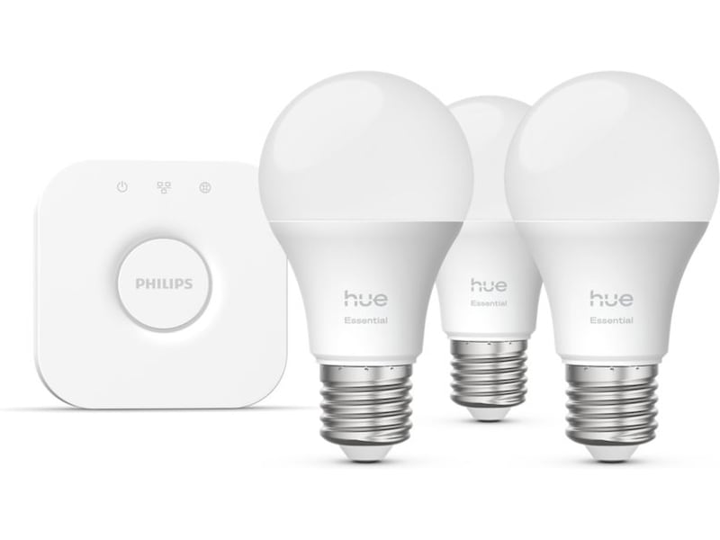 Philips Hue WCA Essential Startpakke (3x E27 + Bridge) Lyspærer & LED-pærer