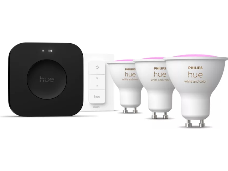 Philips Hue WCA Startpakke (3x GU10 + Dimmer + Bridge Pro) Lyspærer & LED-pærer