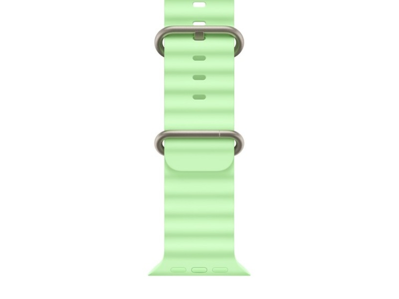 Apple Watch 49mm Natural Titanium Ocean Band (neon green) Reim