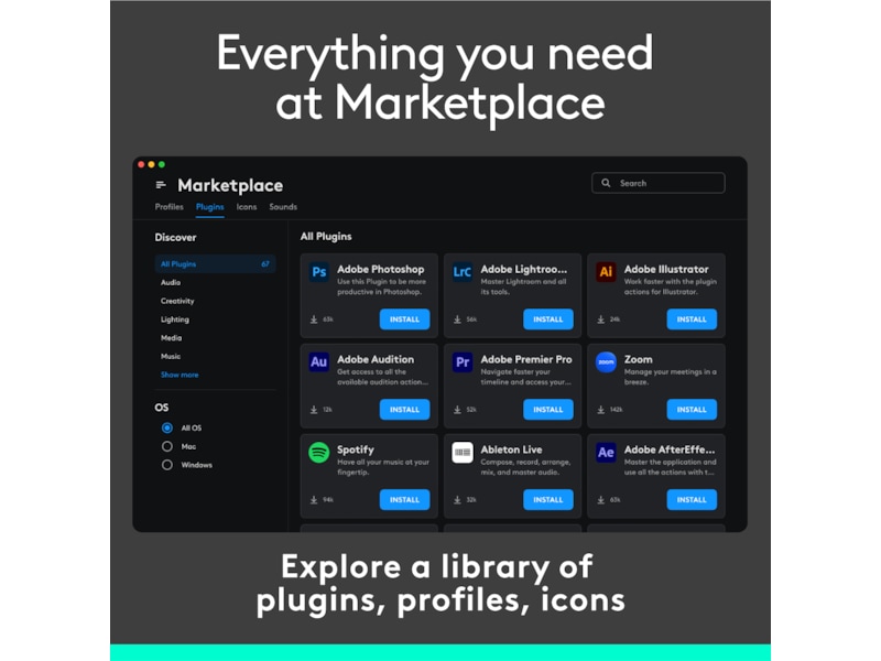 Logitech MX Creative Console (grå) Tastatur