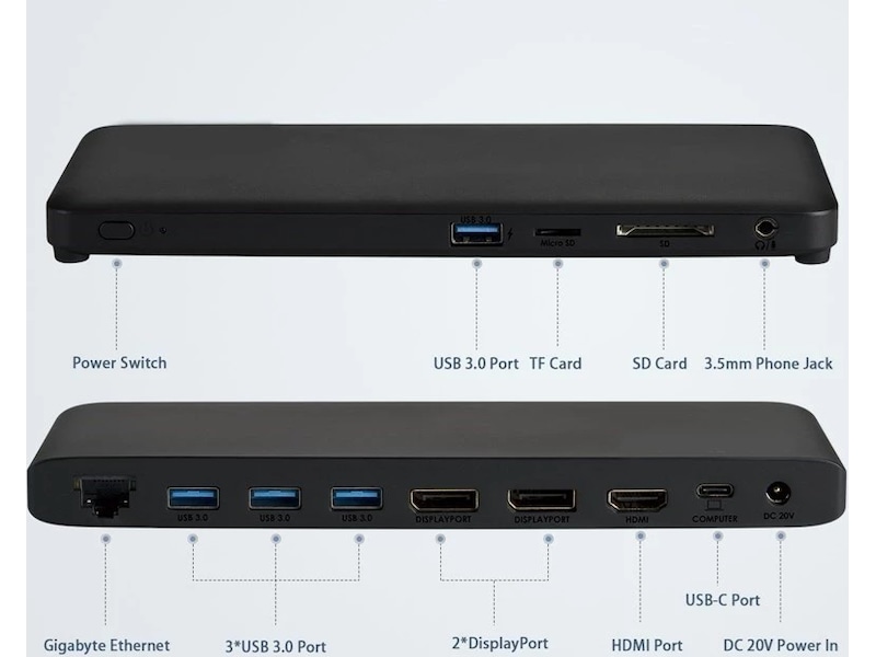 Andersson USB-D3000 USB-C 4K dockingstasjon (sort) -B-Grade Demo annet i PC & nettbrett