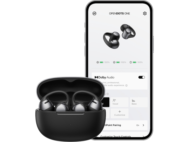 SHOKZ OpenDots Trådløse åpne ørepropper, half In-Ear (sort) Ørepropper