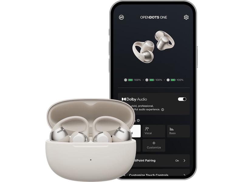 SHOKZ OpenDots Trådløse åpne ørepropper, half In-Ear (grå) Ørepropper