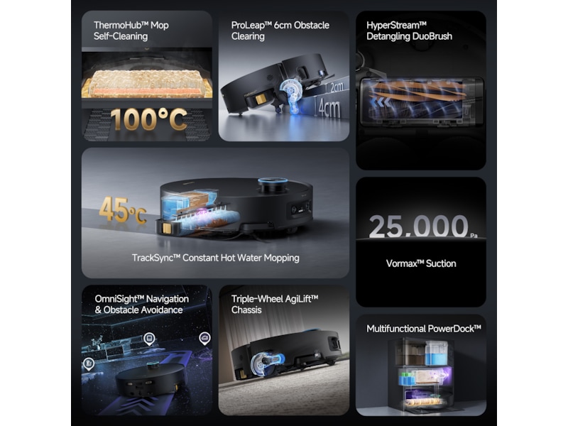 Dreame Aqua10 Ultra Track Complete Robotstøvsuger (sort) Robotstøvsugere