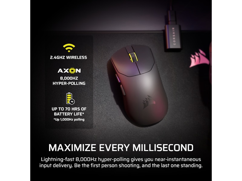 Corsair Sabre v2 Pro Ultralight Trådløs Gaming Mus (hvit) Gamingmus