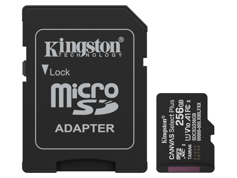 Kingston microSDXC Canvas Select Plus 256GB Minnekort til foto & video
