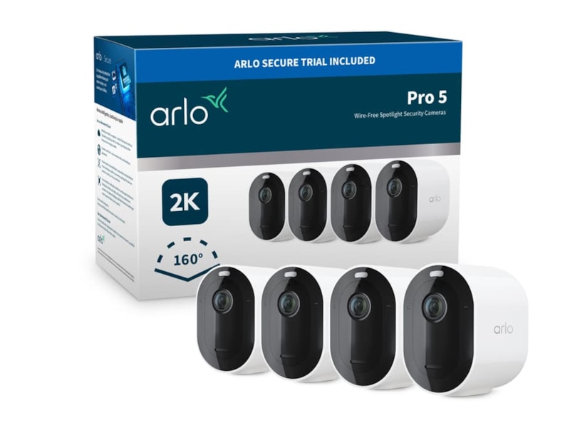 Arlo Pro 5 2K sikkerhetskamera 4-pakk (hvit) -B-Grade Demo hjem & fritid
