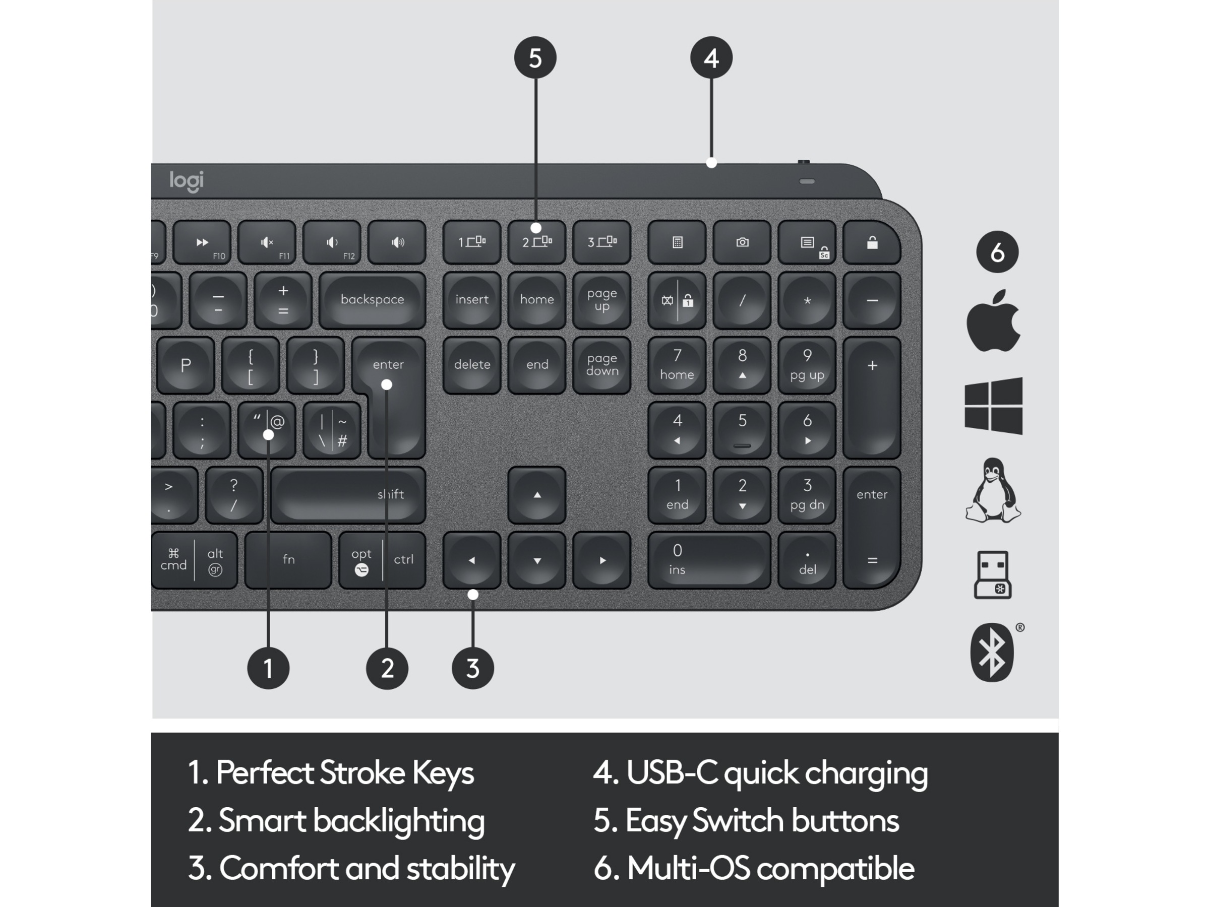 Logitech MX Keys adv. Trådløs Tastatur Tastatur Komplett.no