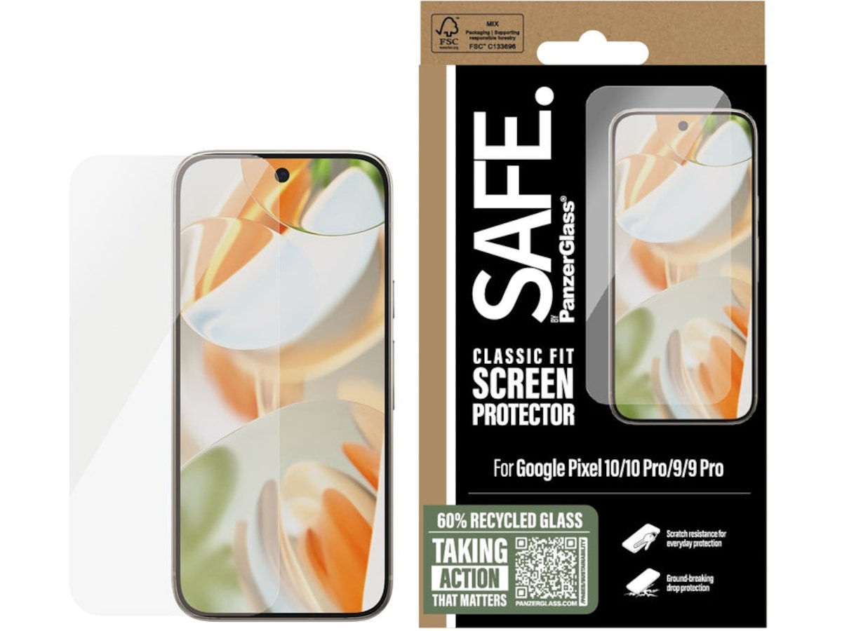 PanzerGlass SAFE. Pixel 10/10 Pro/9/9 Pro Skjermbeskytter Skjermbeskytter