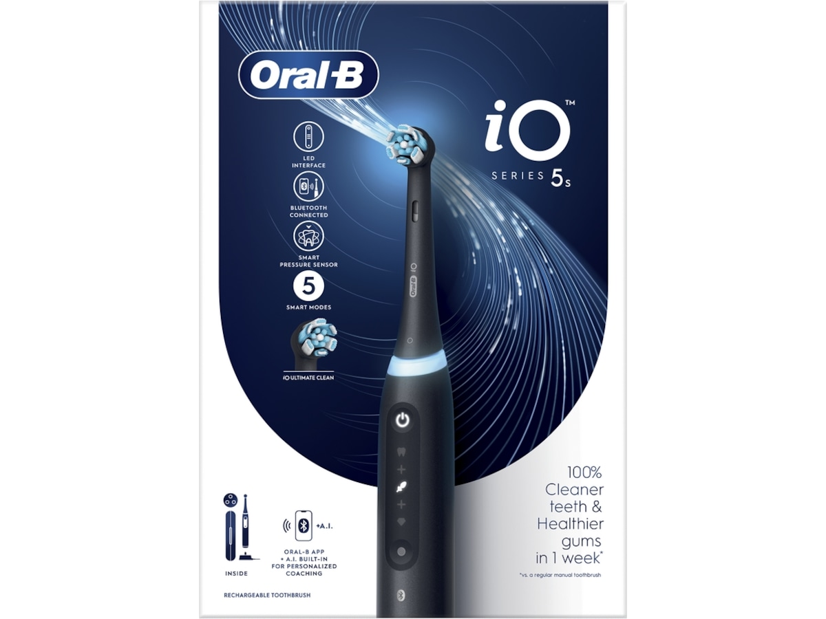 Oral-B iO 5S Elektrisk Tannbørste (sort)  -B-Grade Demo trening & velvære
