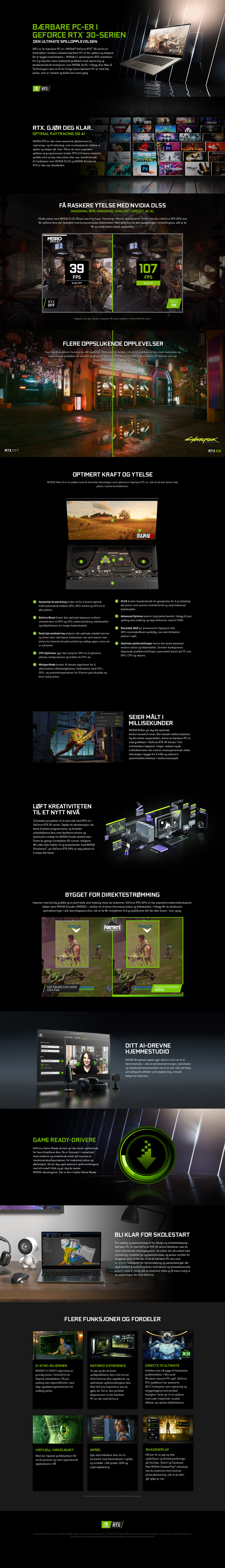 Bærbare PCer med RTX grafikk